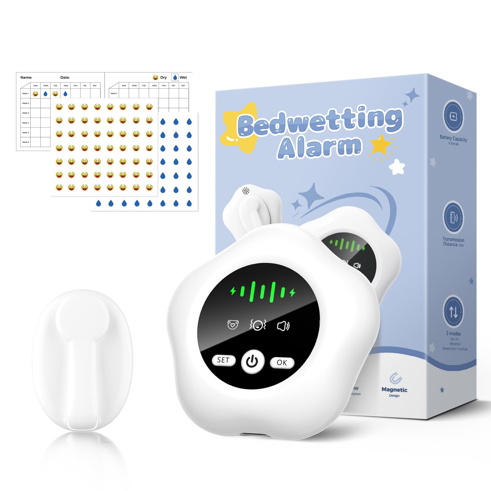 AIECCEGILS bedwetting alarm receiver in compact wireless housing for kids