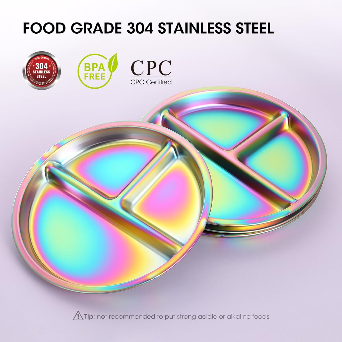 AIEVE 304 stainless steel plates are sturdy and safe for everyday kids meals.