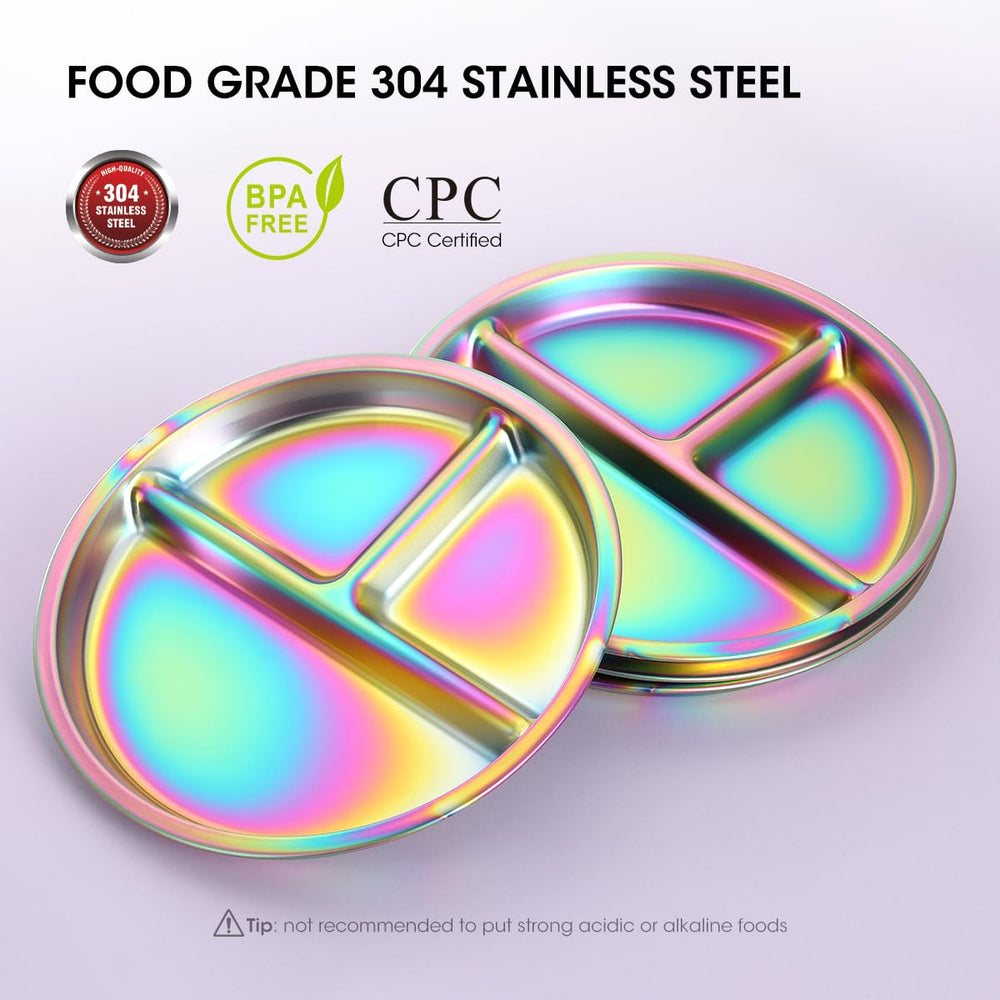 AIEVE 304 stainless steel plates are sturdy and safe for everyday kids meals.