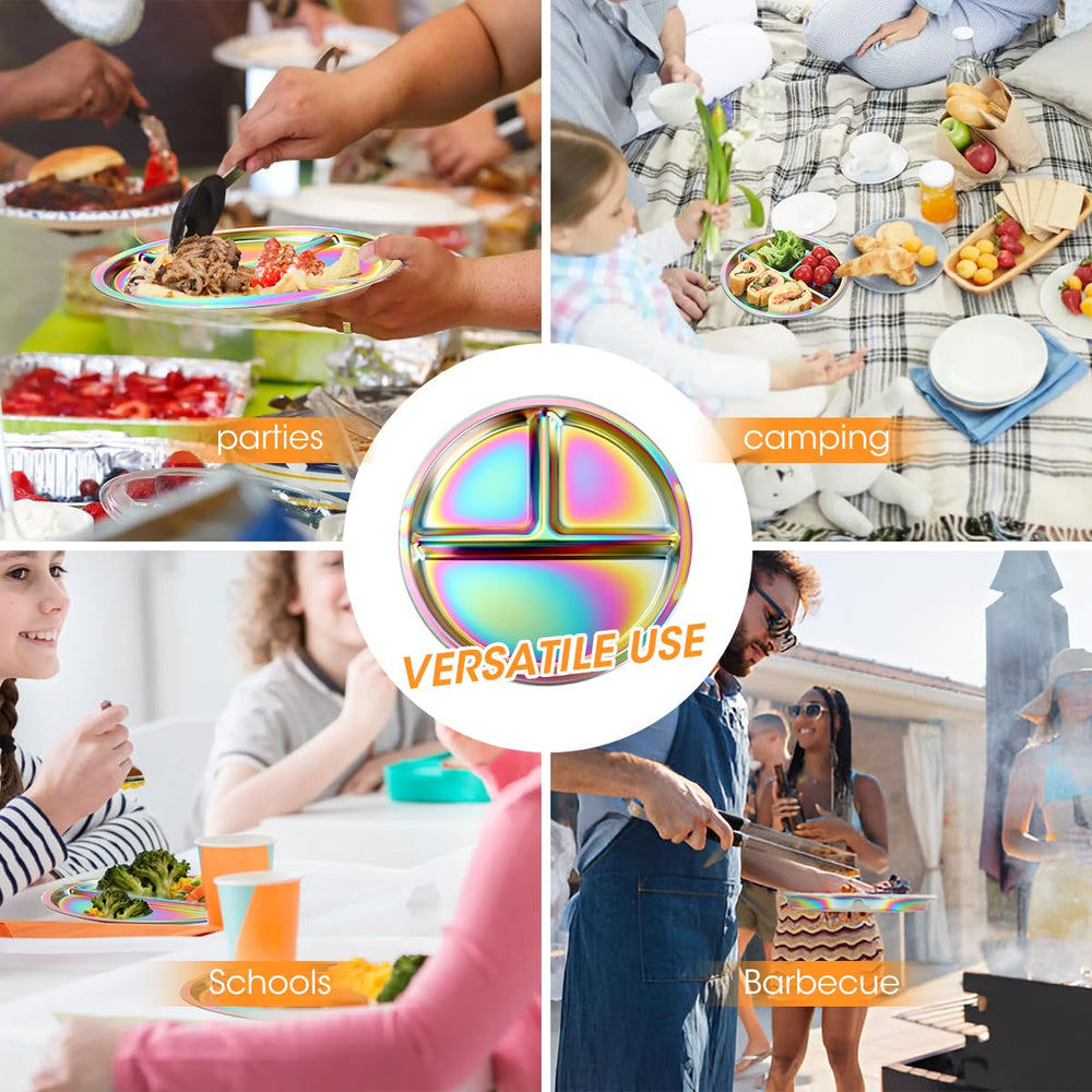 AIEVE 9-inch diameter plates fit kids' portions and toddler table settings.