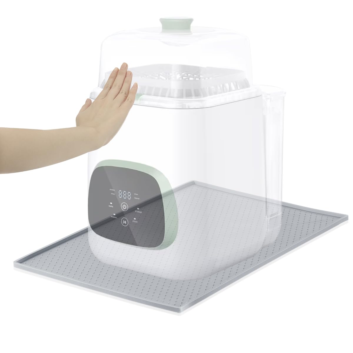 AIEVE sliding mat with silicone top provides smooth glide and stable bottle washer refills.