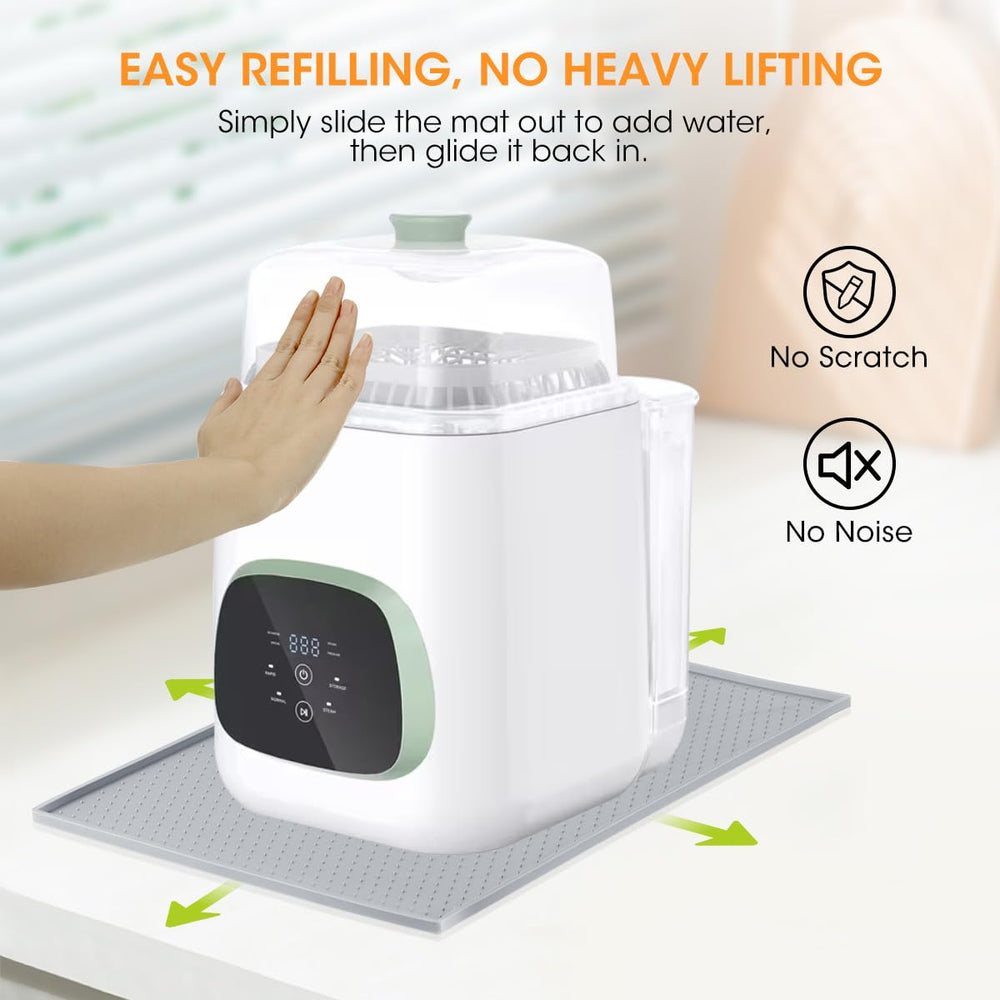 AIEVE silicone-top mat prevents scratches with soft felt bottom during operation.