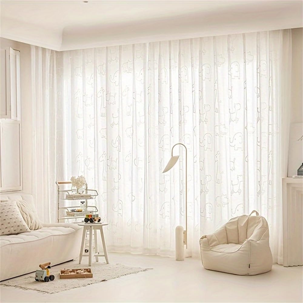AiFMQQ cartoon embroidery curtain for children’s room provides soft ambiance