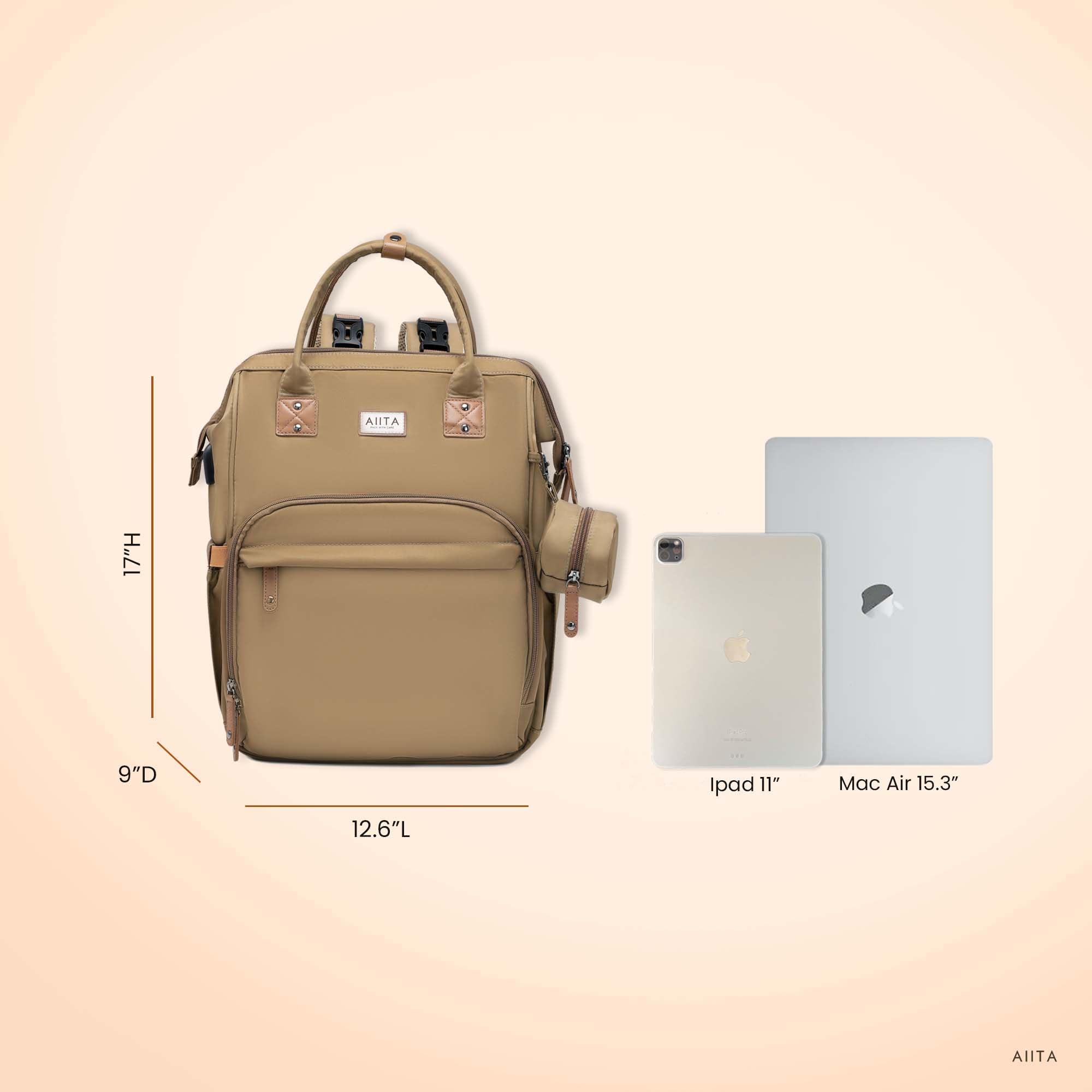 AIITA wet/dry compartments separate messes to stay organized during outings.