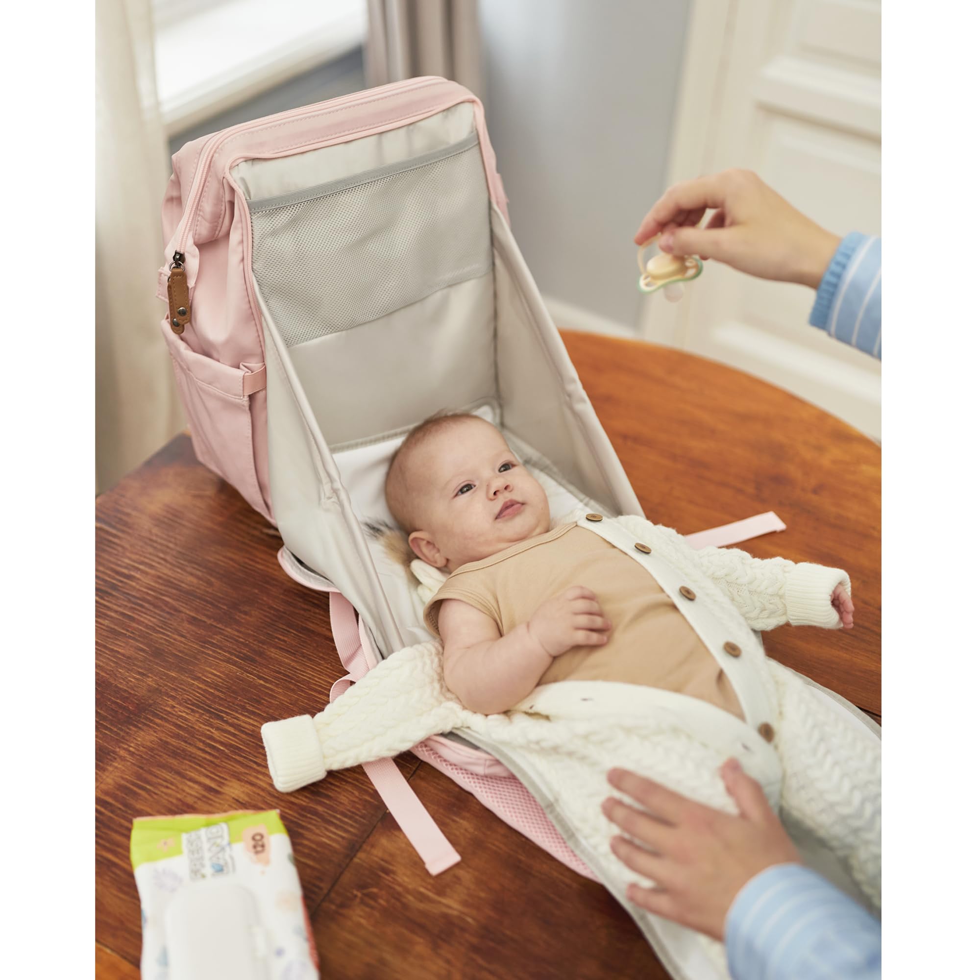 AIITA diaper bag backpack wet/dry compartments for separate clothing and gear.