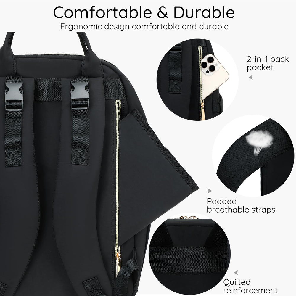 AIJIEKE Diaper Bag Backpack durable, waterproof material withstands daily use.