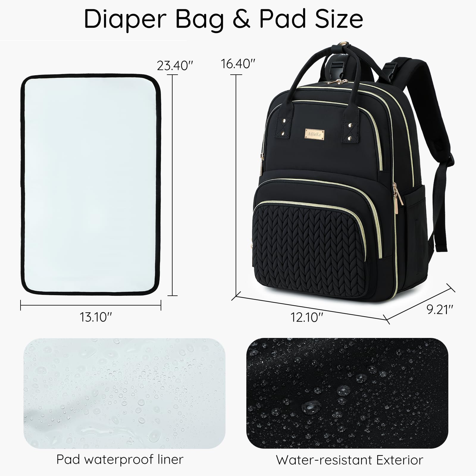 AIJIEKE Diaper Bag Backpack travel-ready design supports family days out.