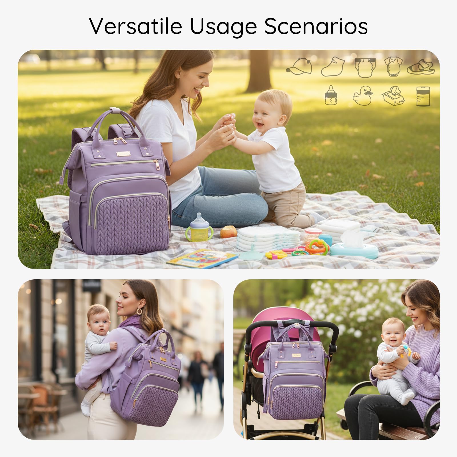 AIJIEKE diaper bag foldable changing pad for mess-free diaper changes