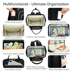 AIJIEKE Diaper Bag foldable changing pad for mess-free diaper changes.