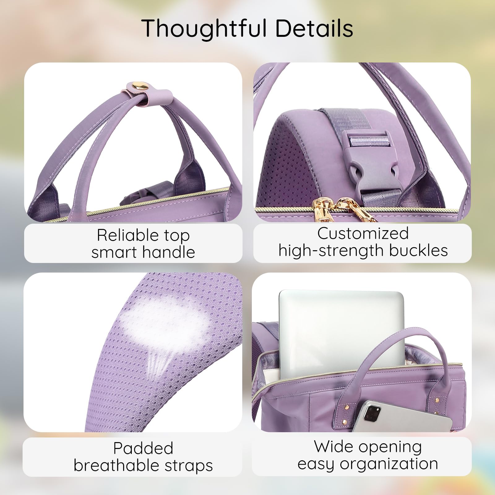 AIJIEKE diaper bag includes a 15.6 inch laptop pocket for on-the-go tasks