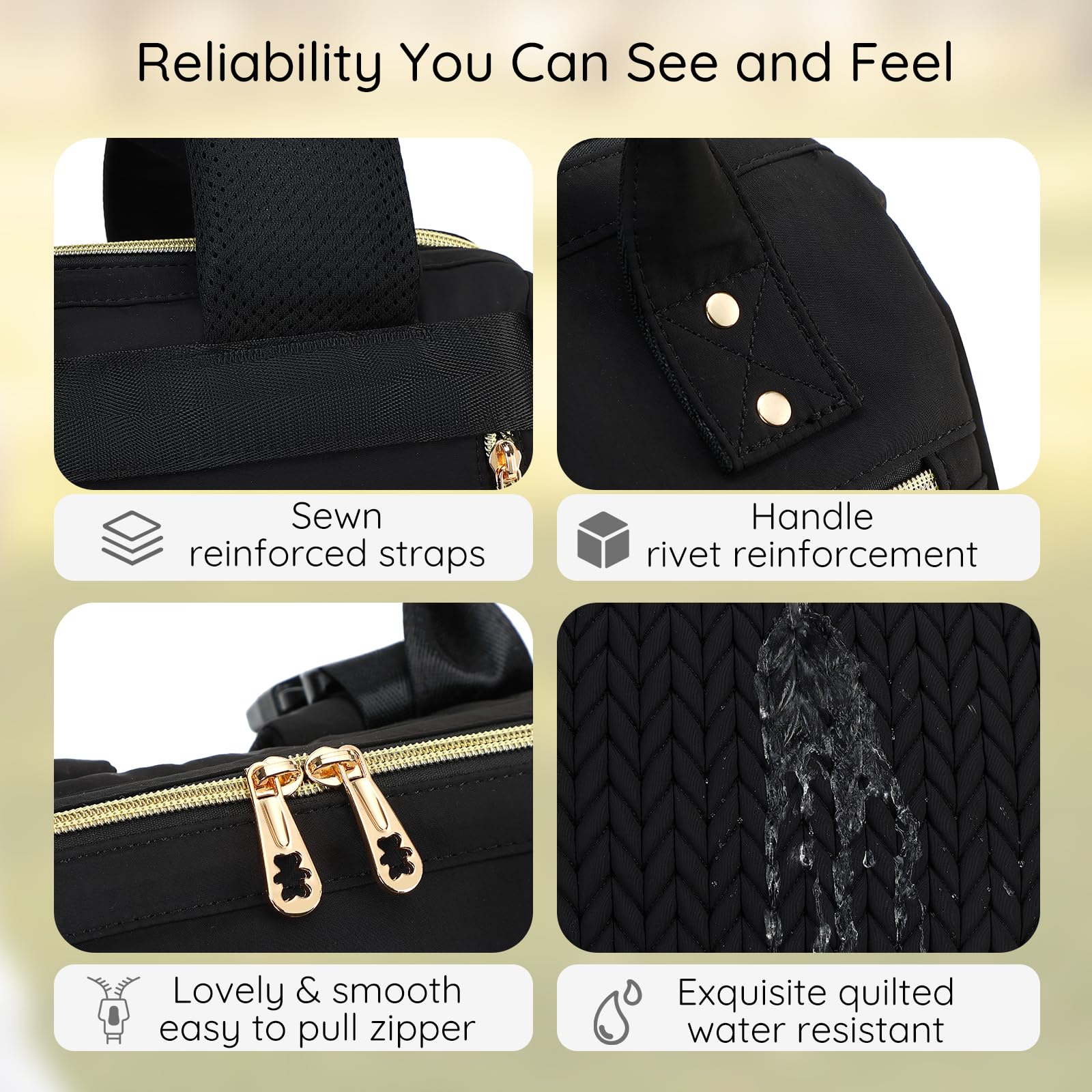 AIJIEKE Diaper Bag stroller straps for hands-free on-the-go travel.
