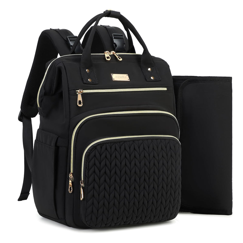 AIJIEKE Diaper Bag wide opening for quick essentials access on the go.