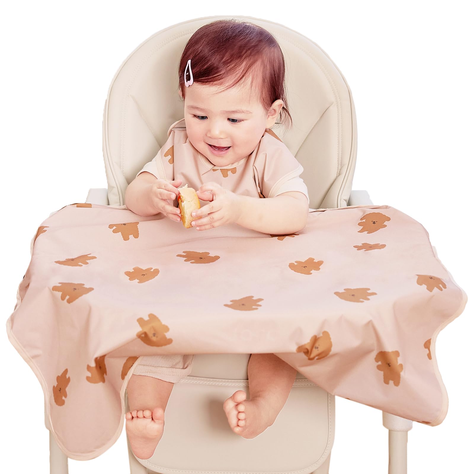 Aijoo all-in-one coverall bib guards baby and table for mess-free meals.