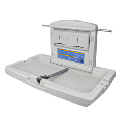 AIKE commercial horizontal changing station closed, wall-mounted for compact spaces.