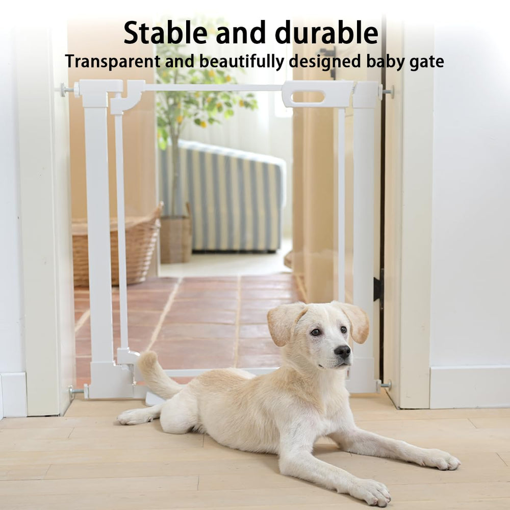 AIKSIWAI Clear Baby Gate height 31-49 inches contains toddlers safely