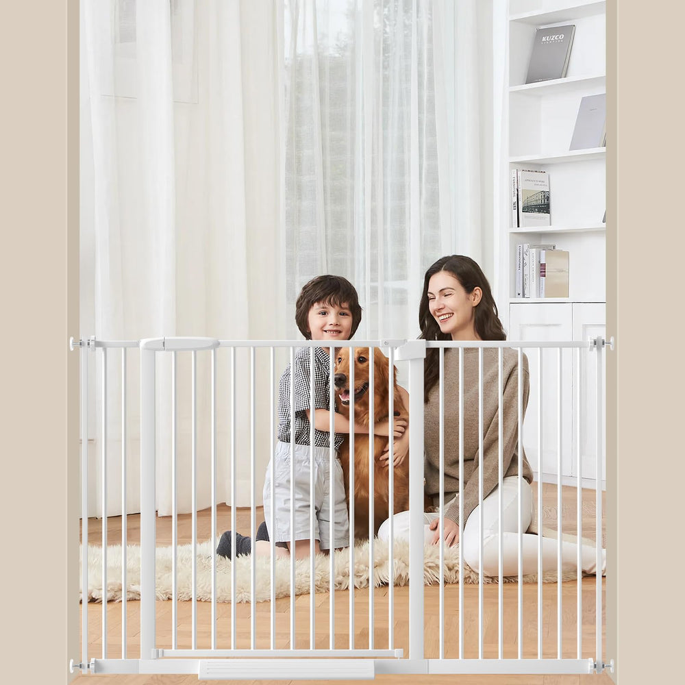 AIKSIWAI extra wide baby gate extended to 77 inches for open-plan spaces