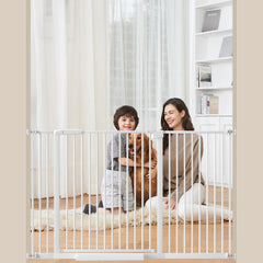 AIKSIWAI extra wide baby gate extended to 77 inches for open-plan spaces