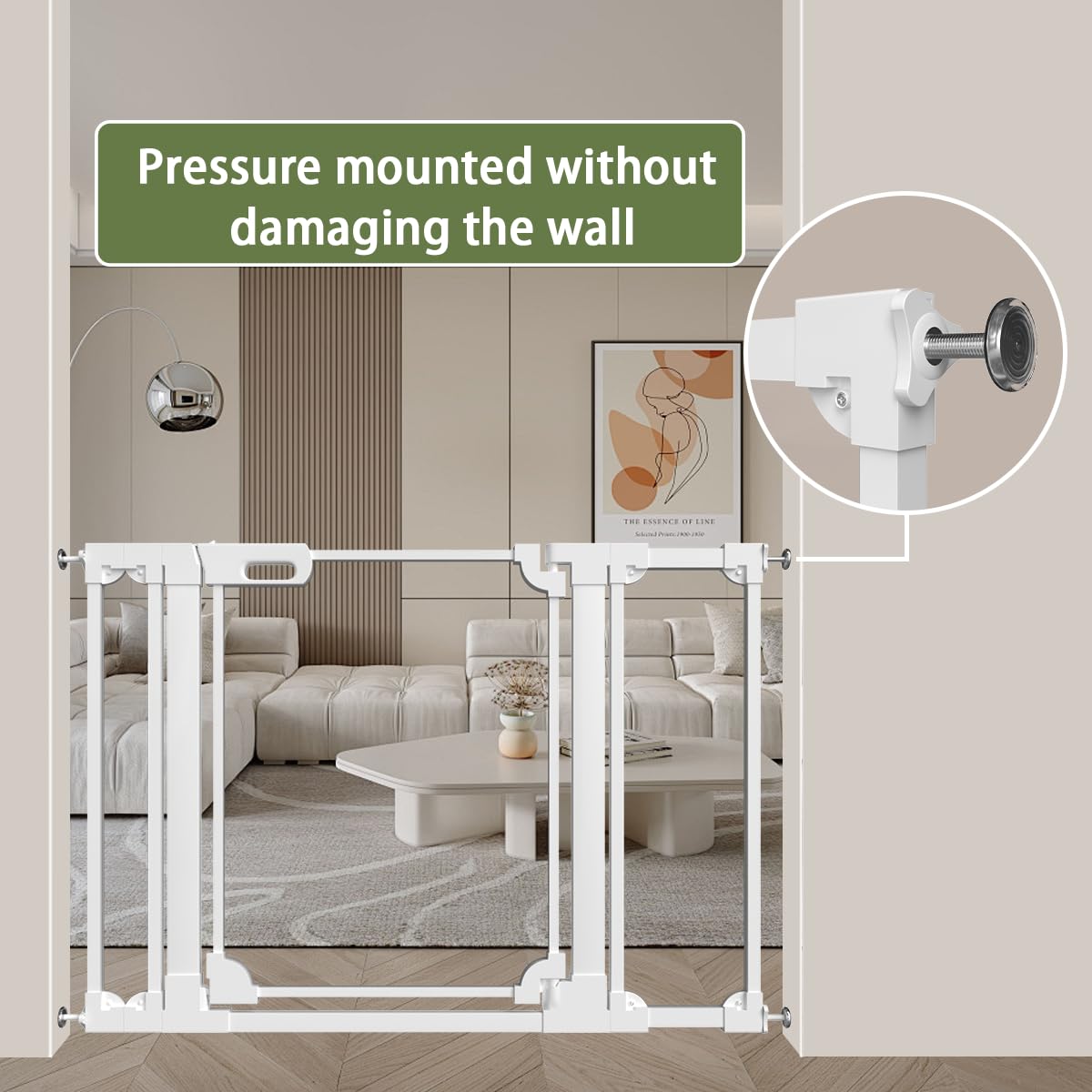 AIKSIWAI acrylic gate blends with modern decor while keeping spaces open.