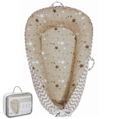 Aila+Aiden baby lounger cover close-up in organic cotton, soft and breathable.