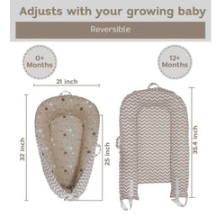 Aila+Aiden baby lounger in use for tummy time, supportive and cozy.