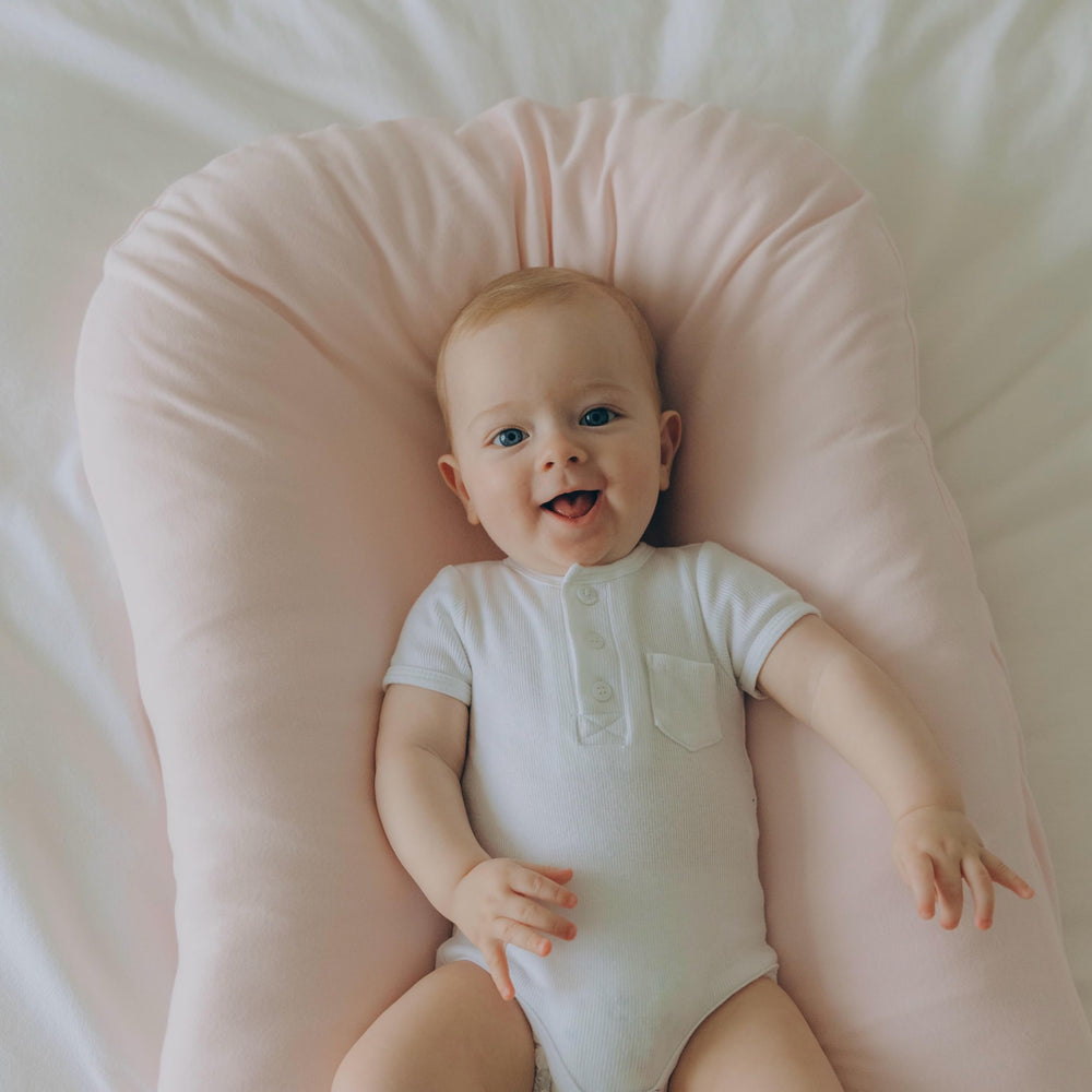Aila + Aiden lounger designed for newborn to 24 months growth and use.