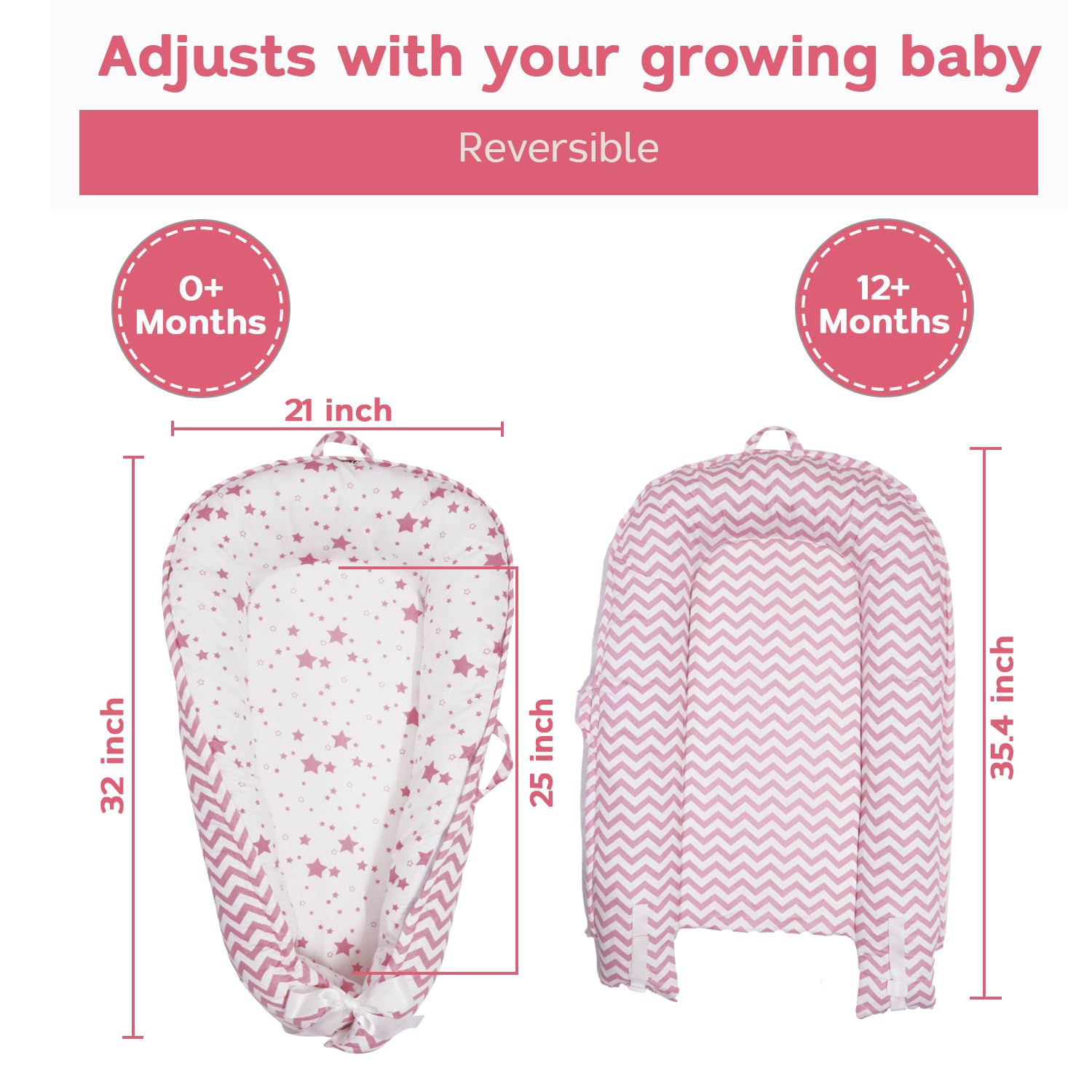 Lightweight, portable baby nest with carry handles by Aila+Aiden