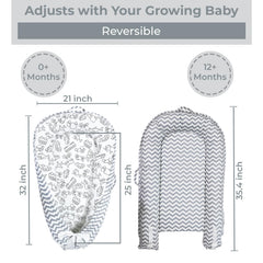 Aila+Aiden lounger with travel handle highlight for easy portability during outings.