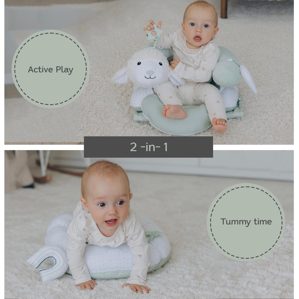 Aila+Aiden seated-support pillow Sage offers stable, engaging seated play