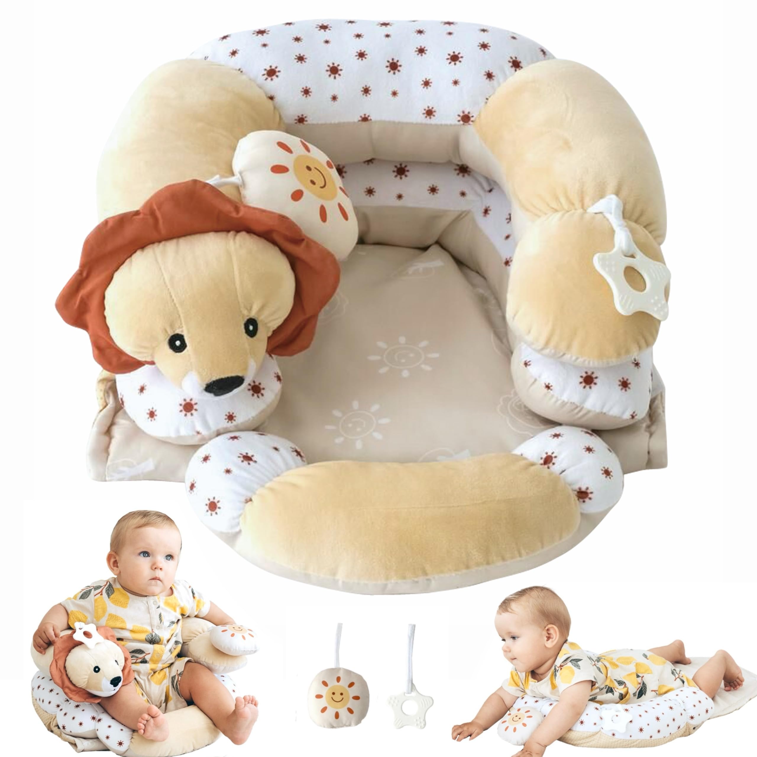 Aila+Aiden tummy time mat with sensory toys helping exploration and development