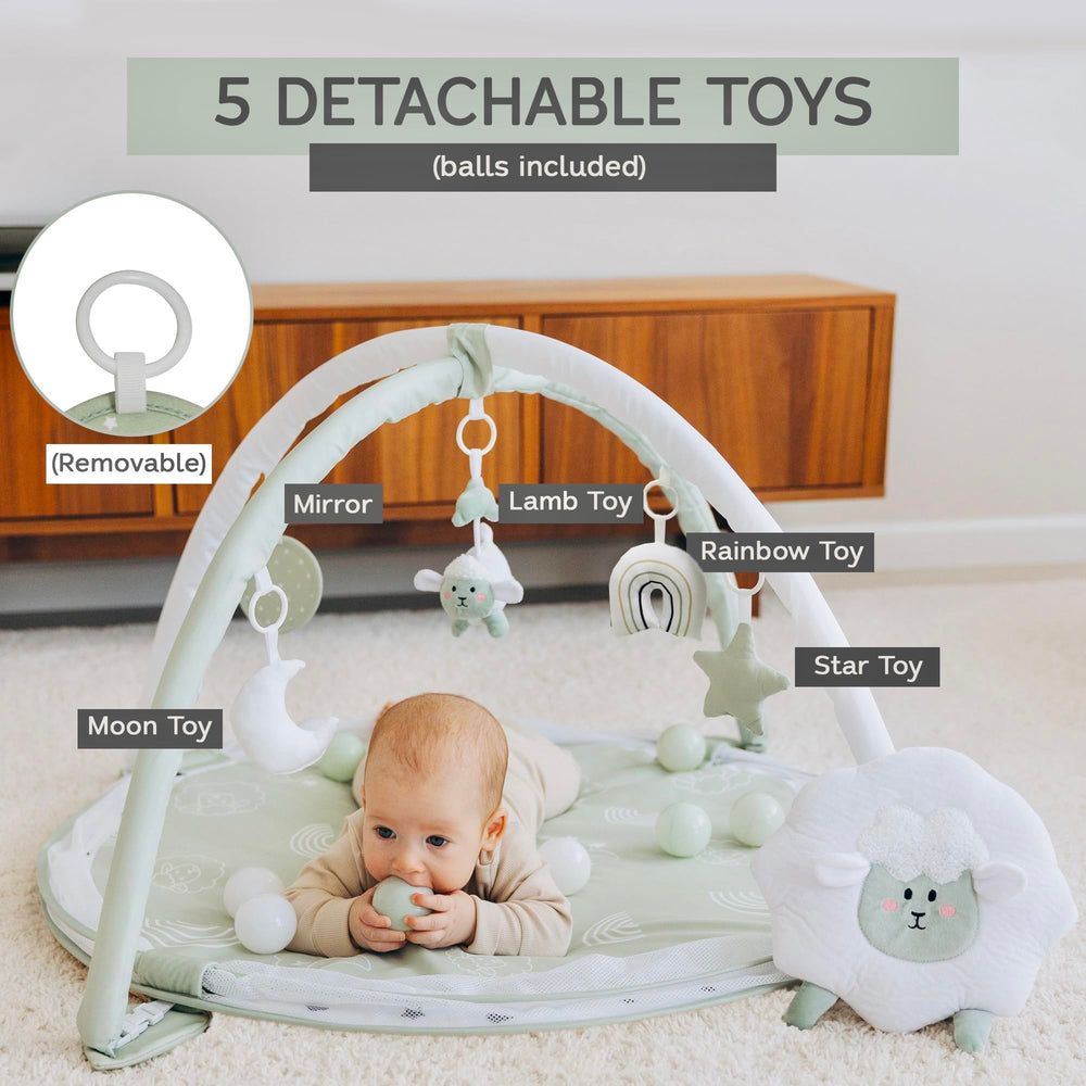 Aila+Aiden tummy time mat encourages head control and neck strength.
