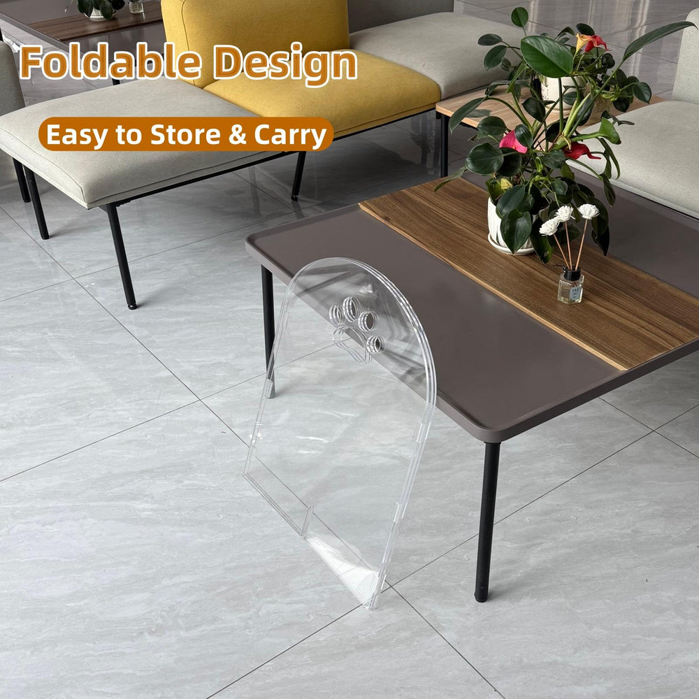 AILOOCEDI indoor outdoor barrier in crystal-clear acrylic blends with home decor.
