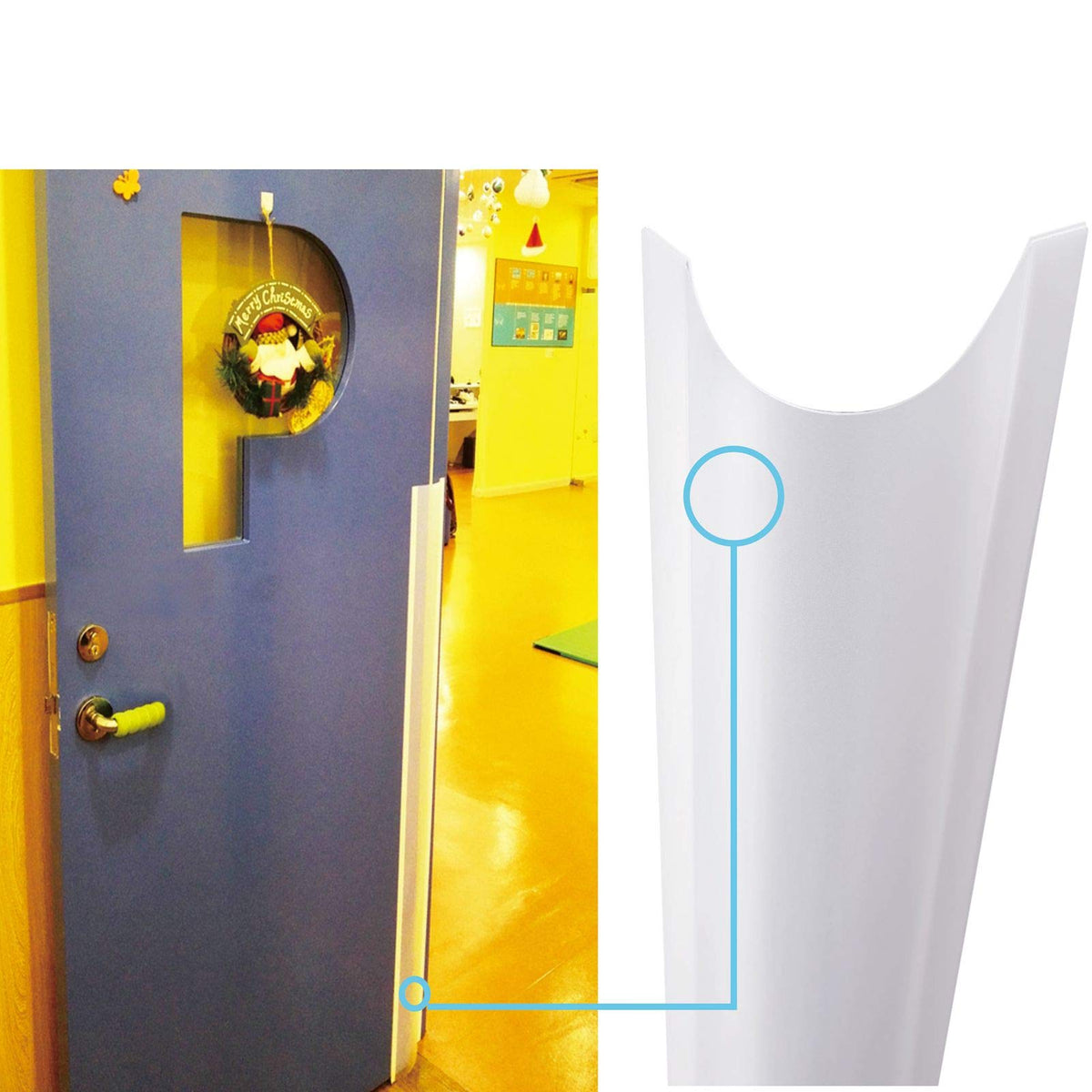 AILUOQI door jam shield front view shows complete hinge protection for tiny fingers.