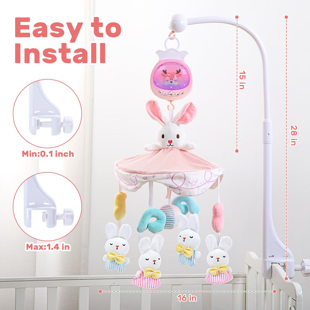 Aimafun adjustable hook lets you position the mobile at the perfect height.