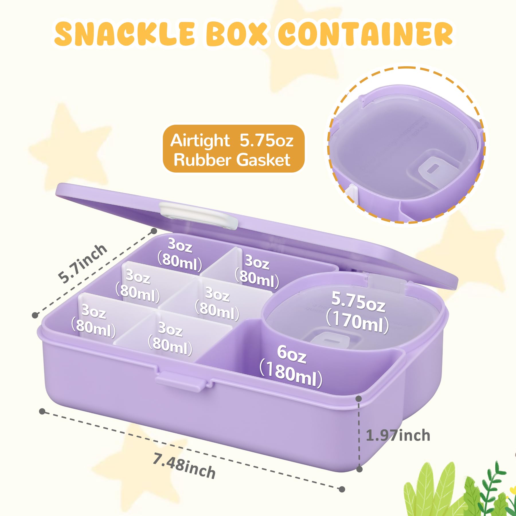 Aimsnk eight-section design helps portion control and meal variety.
