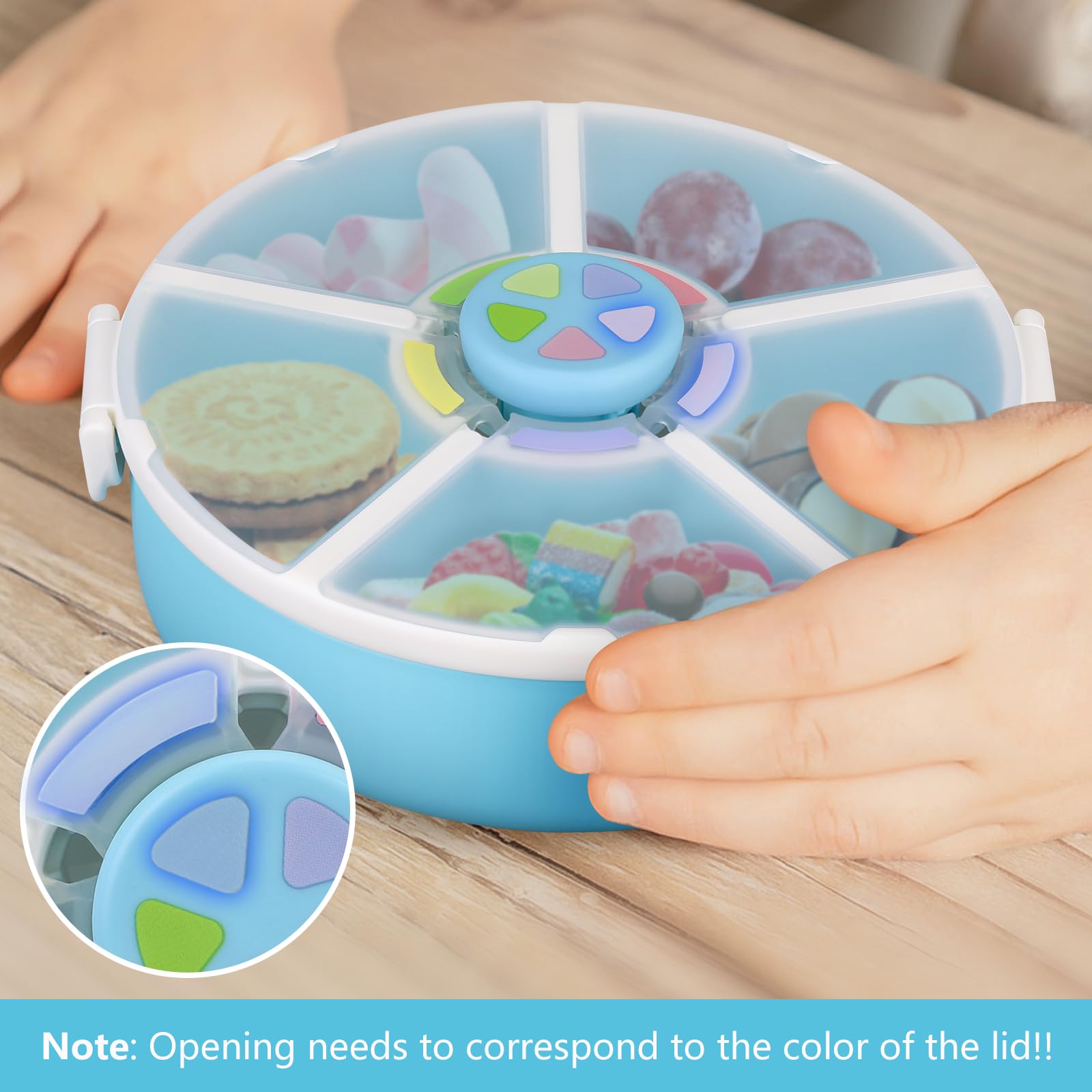Aimsnk snack spinner features a leakproof lid for mess-free use.