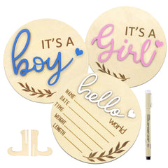 AINBIN Hello World baby sign for newborn photo announcements.