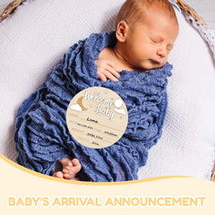 AINBIN birth stats on wood sign allows personalized baby details