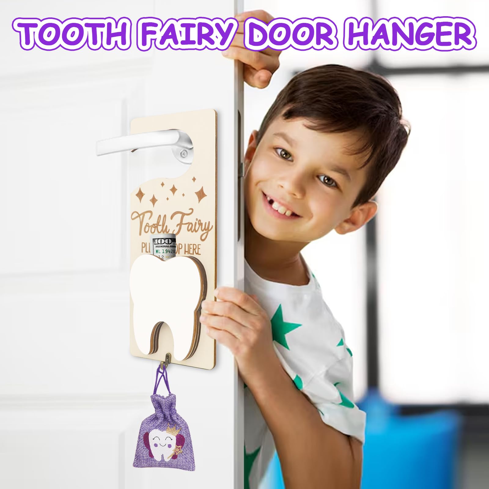 AINBIN burlap teeth pouch protecting a tiny tooth safely after loss