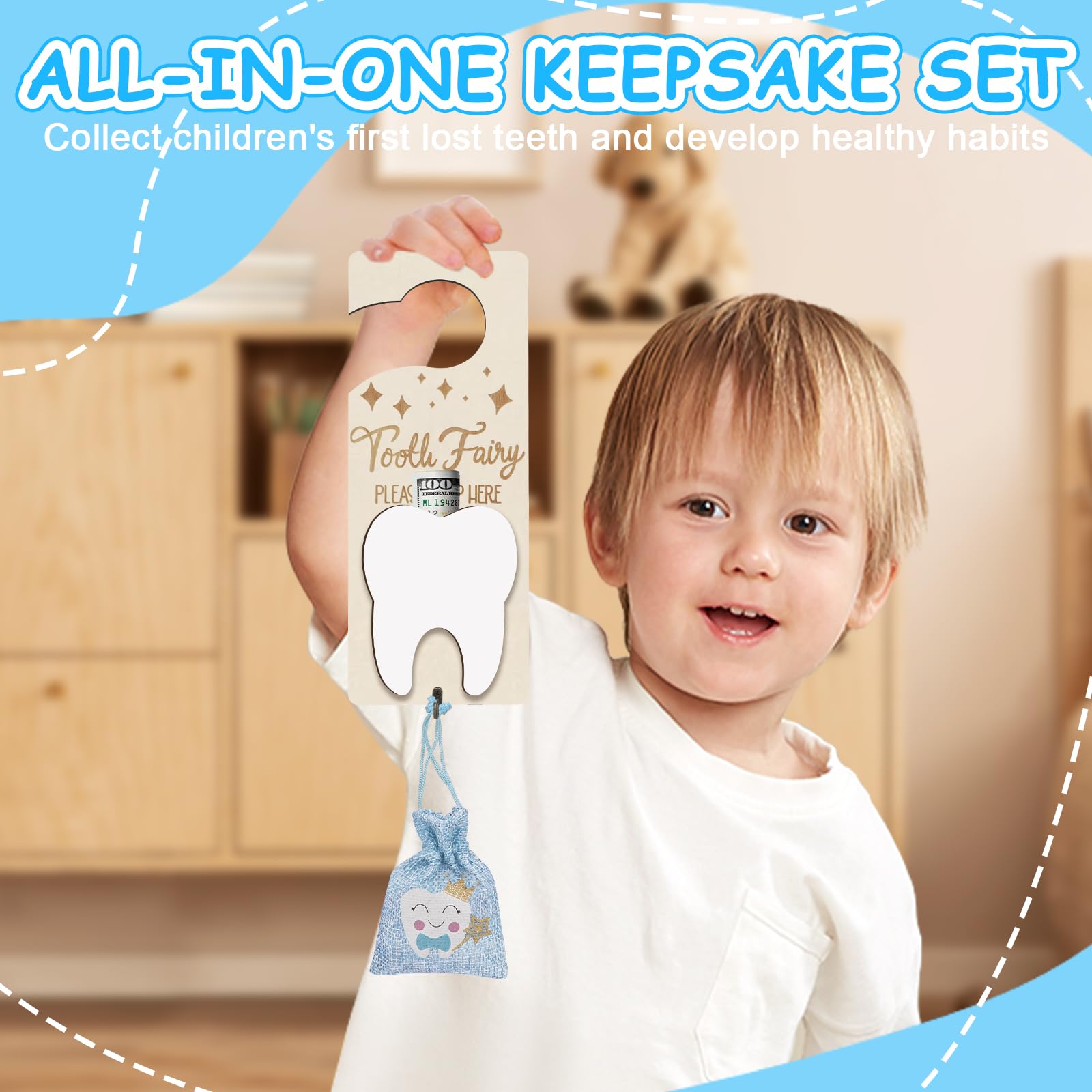 AINBIN Glass star-shaped bottle serves as a keepsake for baby teeth