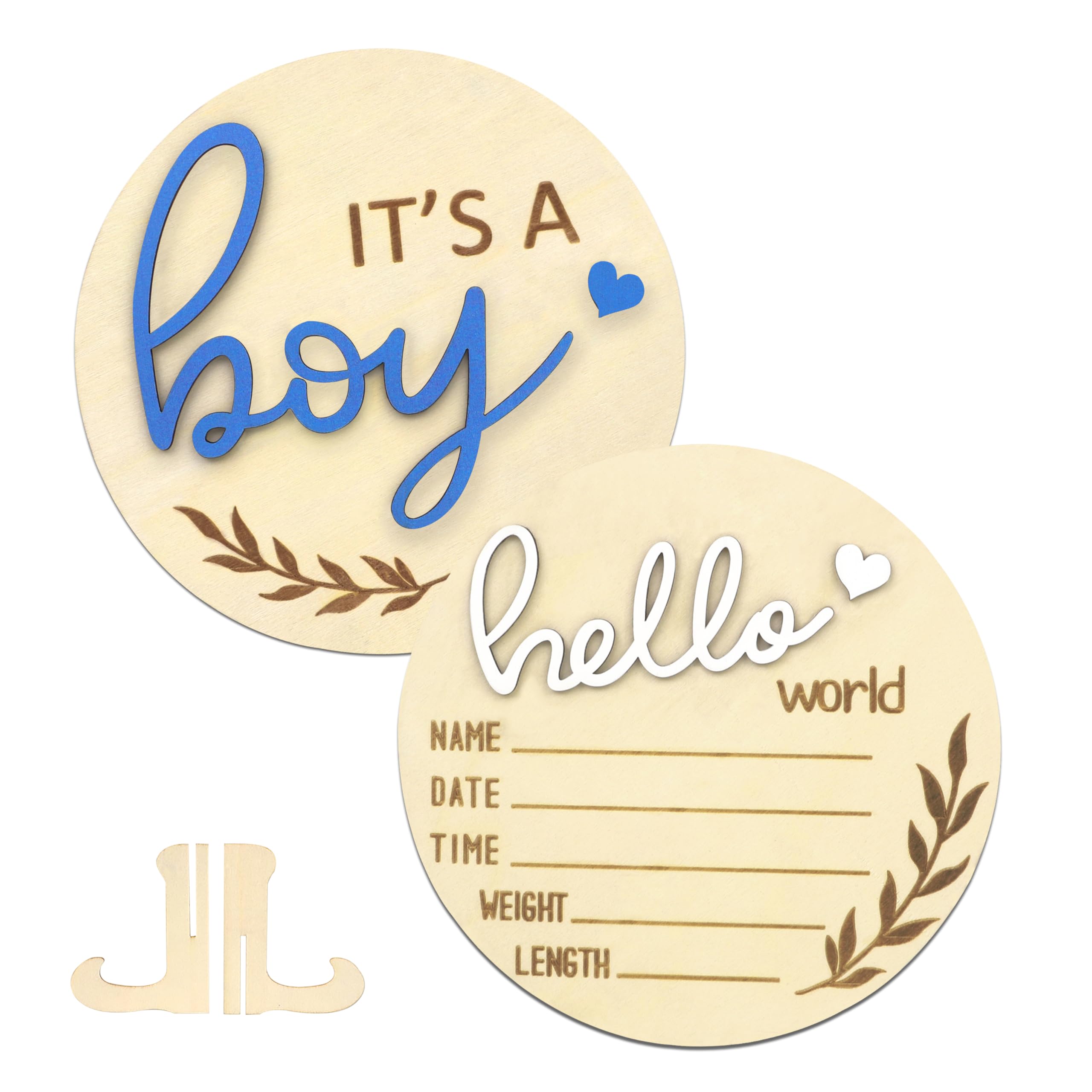 AINBIN Hello World newborn sign in wood, ideal photo prop and nursery decor