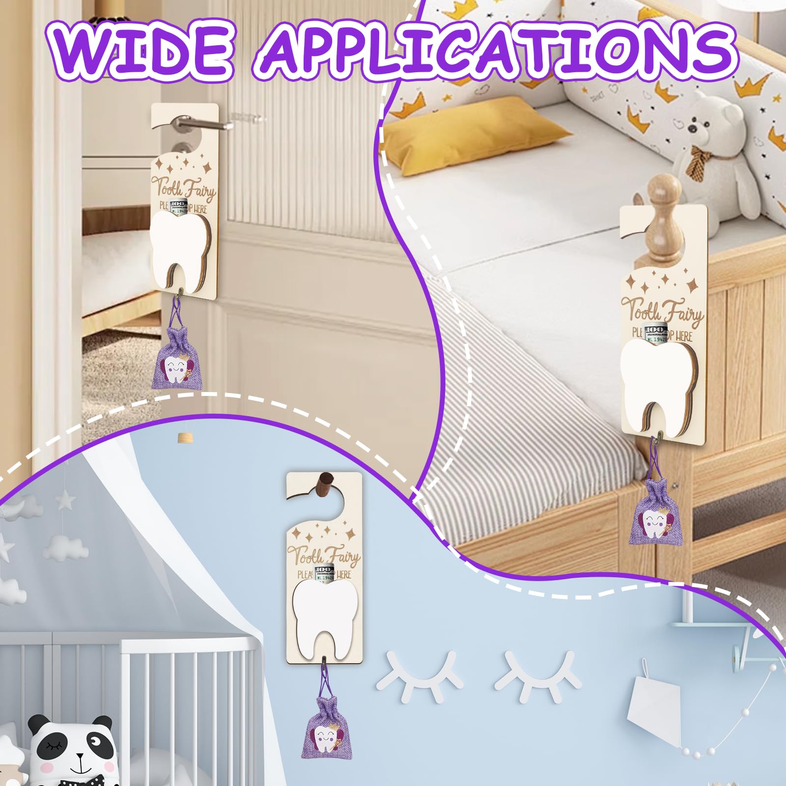 AINBIN natural wood door hanger as durable kid room decor