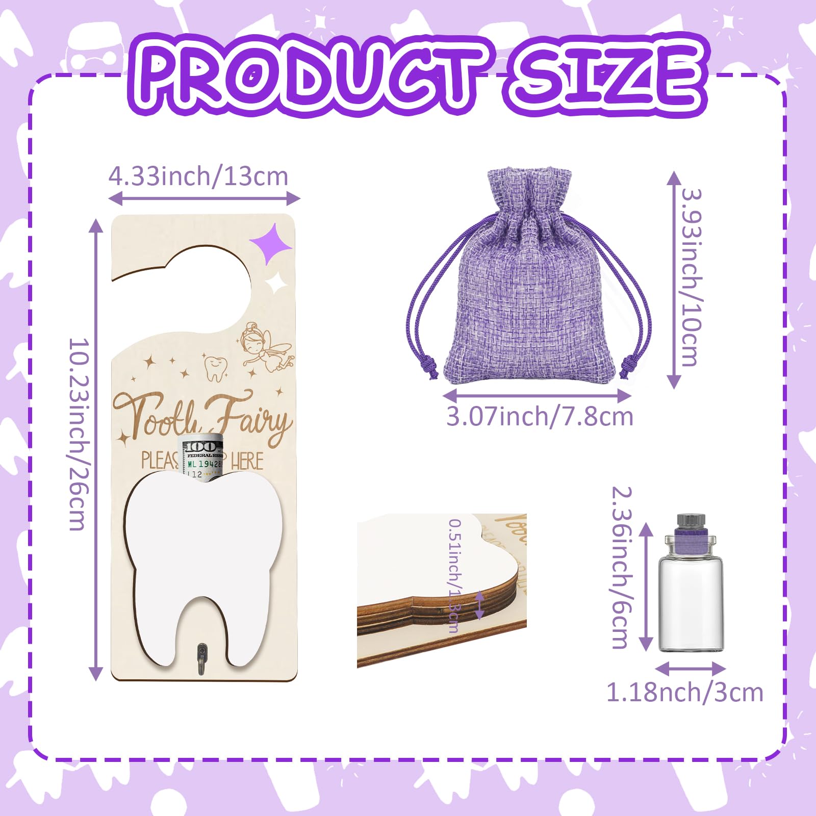 AINBIN Purple Tooth Fairy Hanger adds cheerful color to bedtime routines