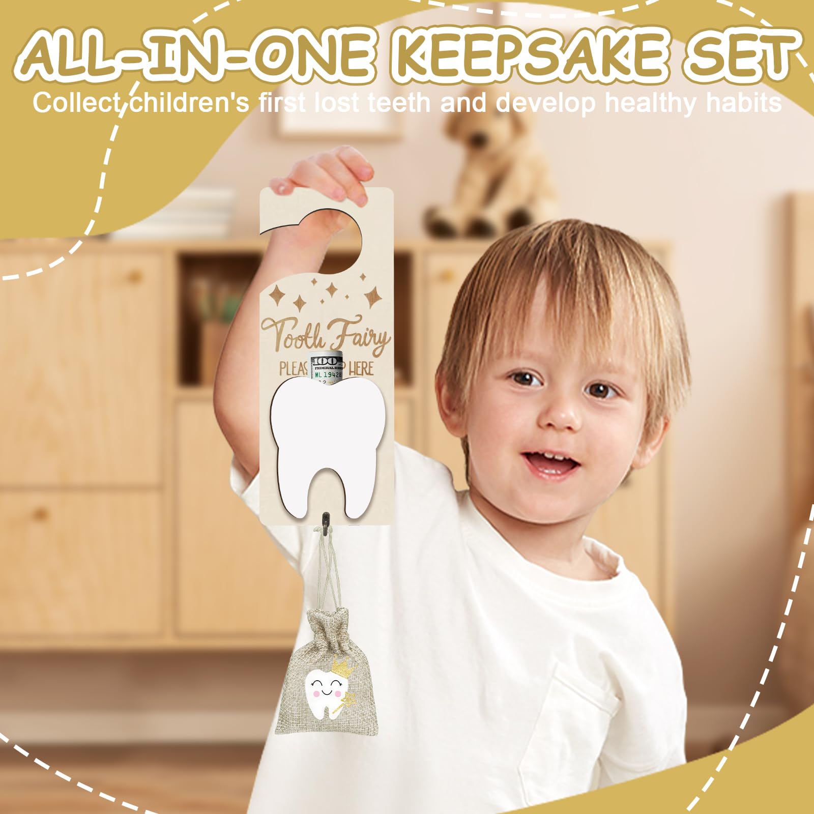 AINBIN star-shaped bottle preserves teeth as a cherished keepsake.