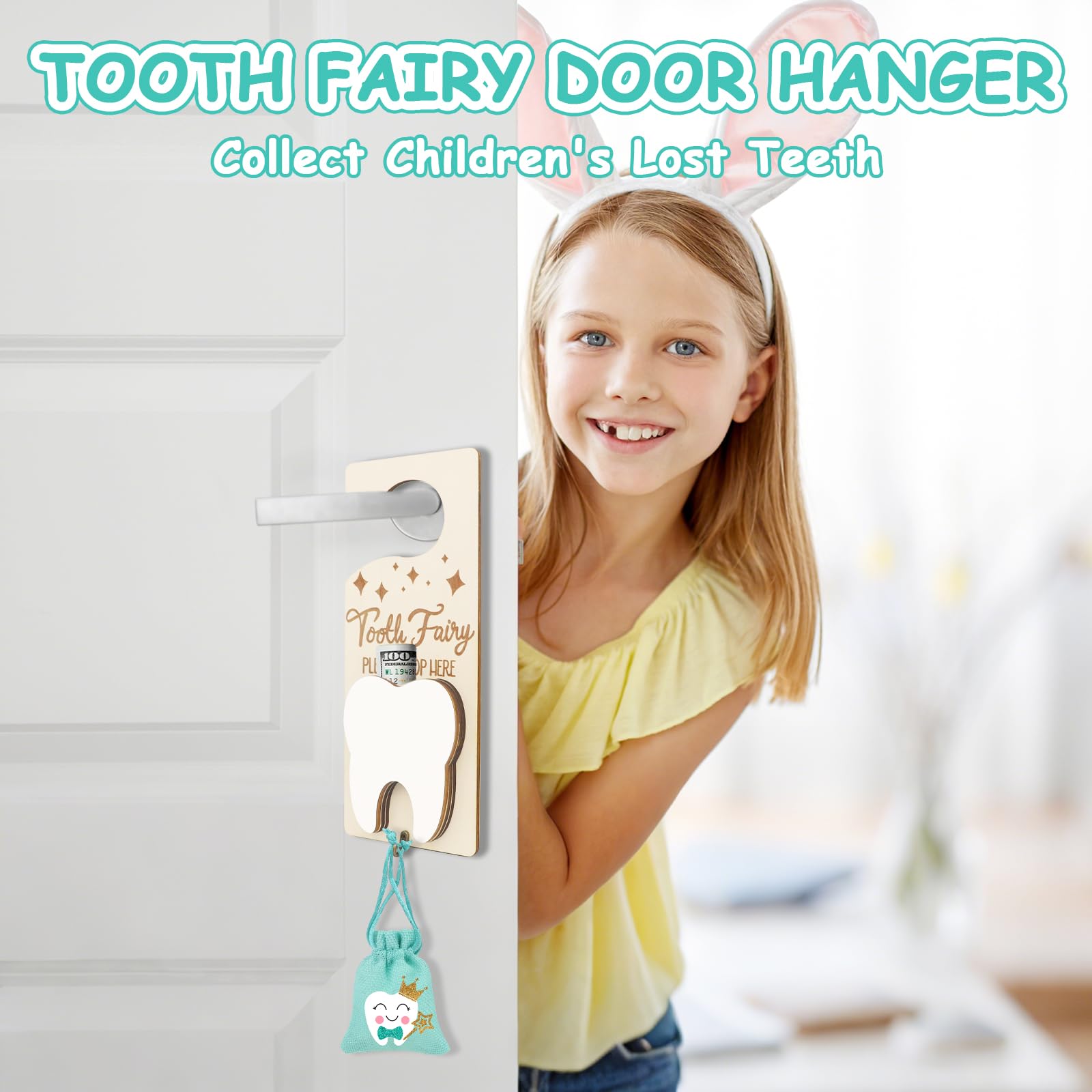 AINBIN Tooth Fairy Burlap Pouch keeps small teeth safe and treasured.