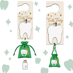 AINBIN Tooth Fairy Door Hanger in green adds playful milestone celebration.