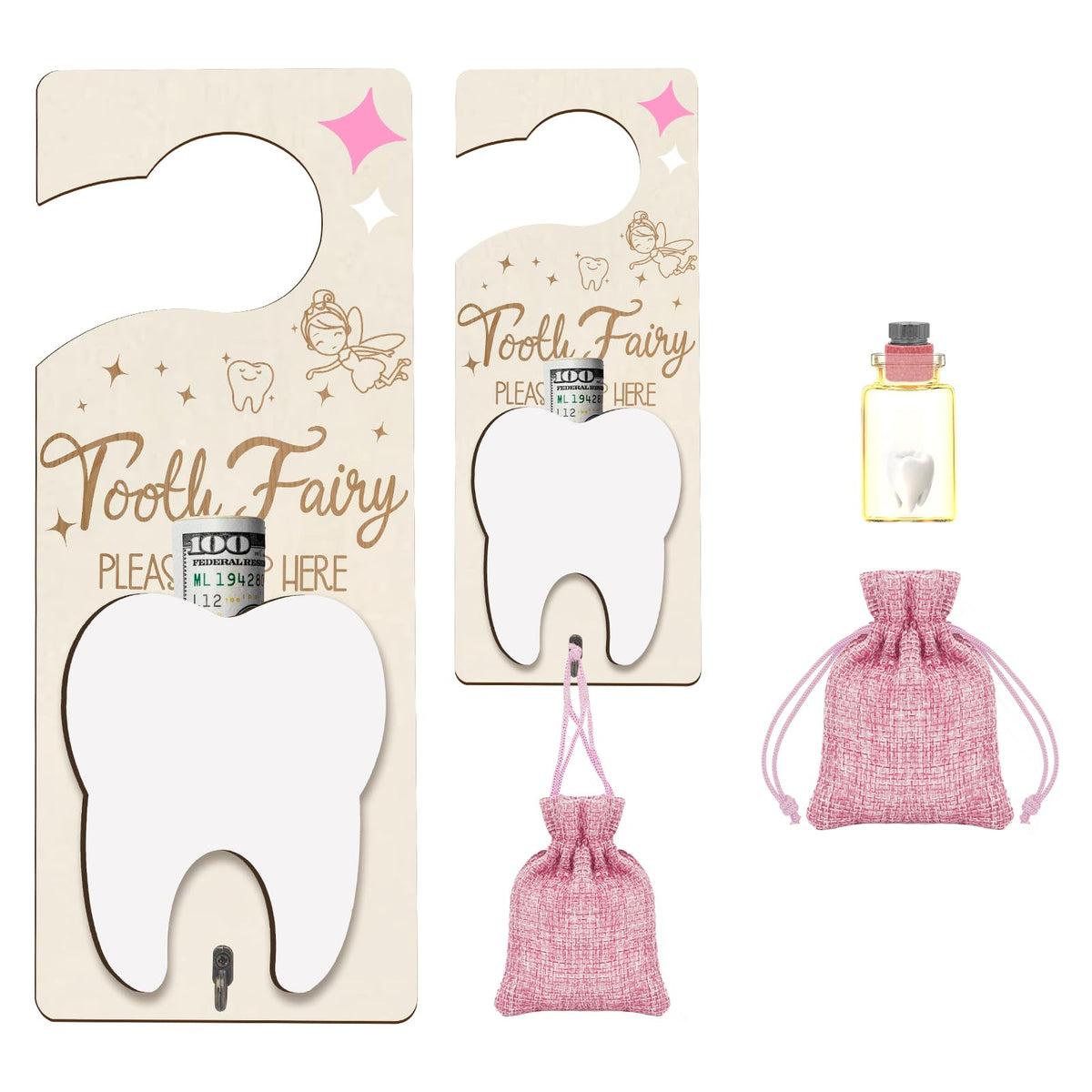 AINBIN Tooth Fairy Door Hanger with charming design for overnight visits