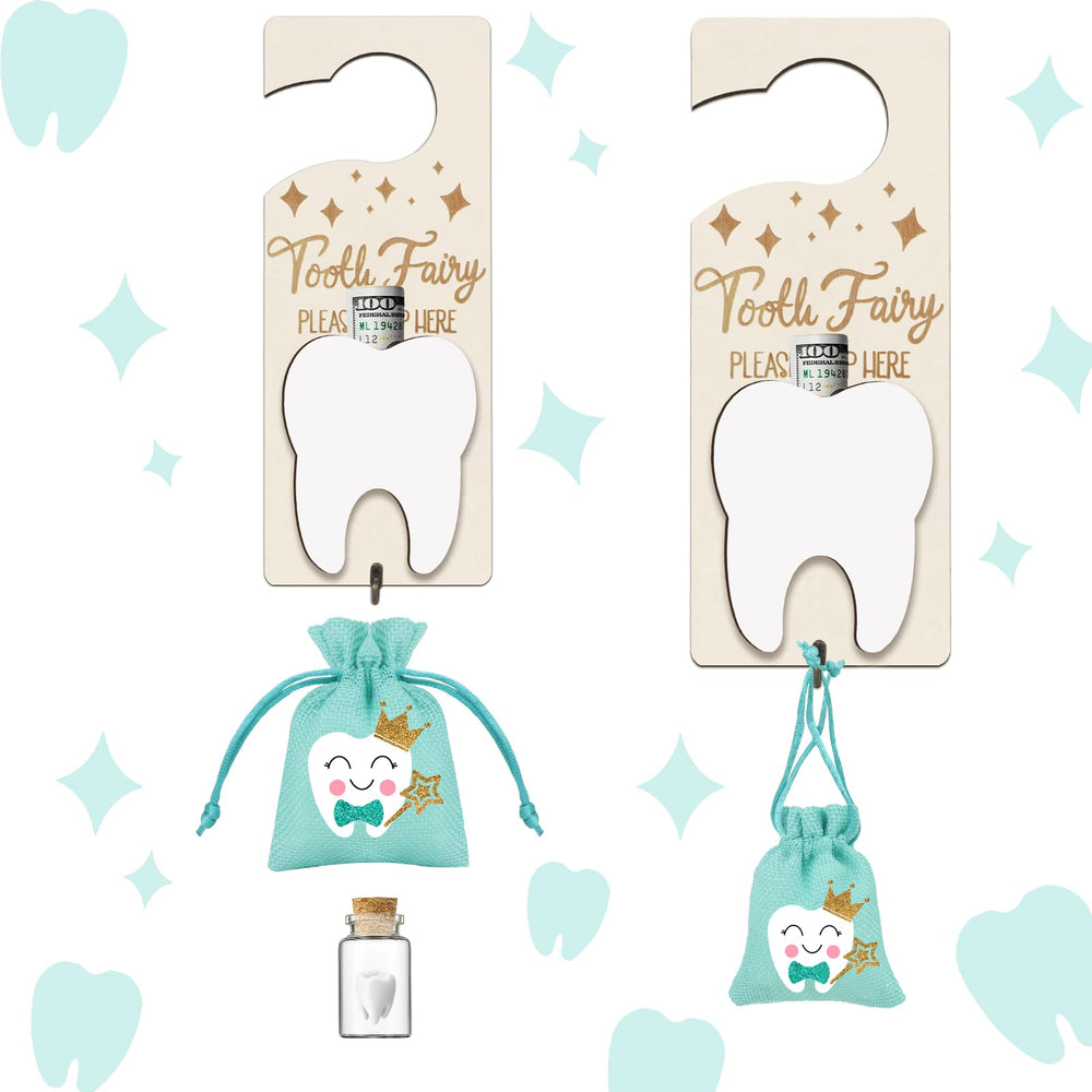 AINBIN Tooth Fairy Door Hanger encourages kids' dental care with playful design.