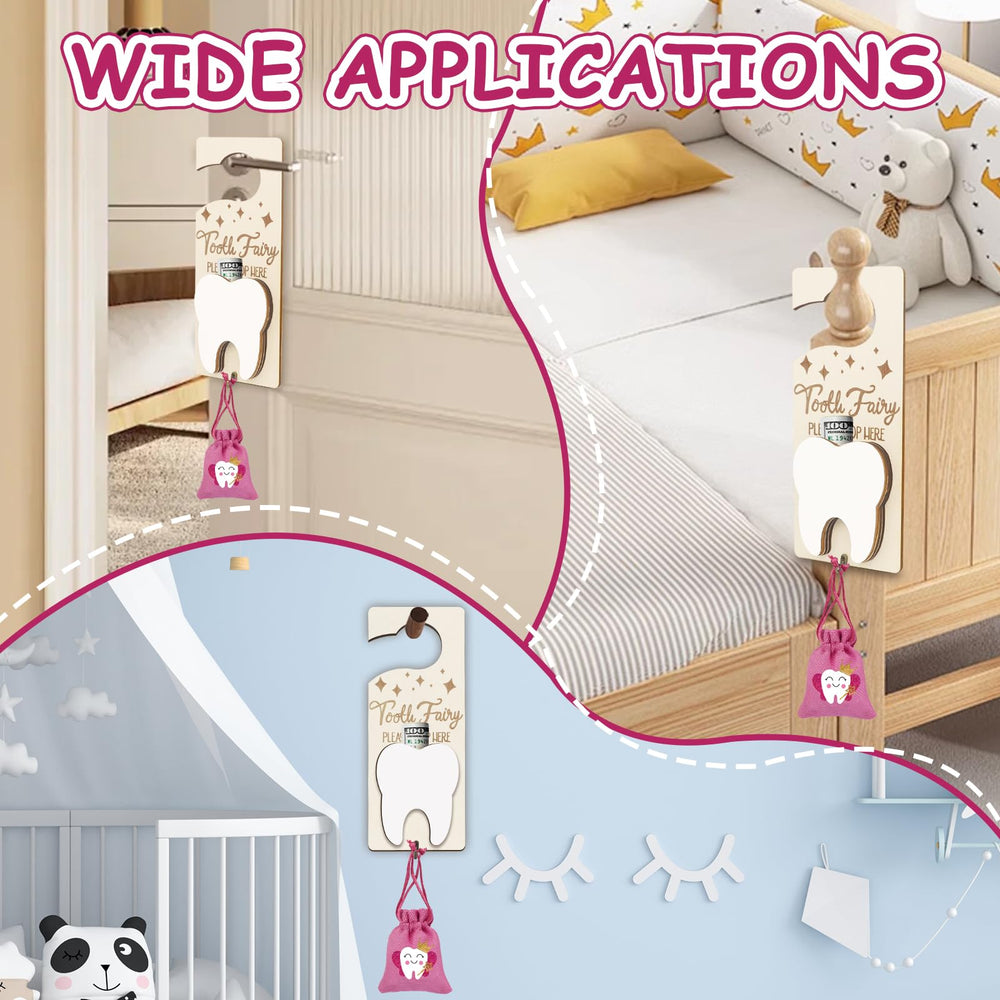 AINBIN tooth storage display with glass bottle and pouch perfect at bedtime