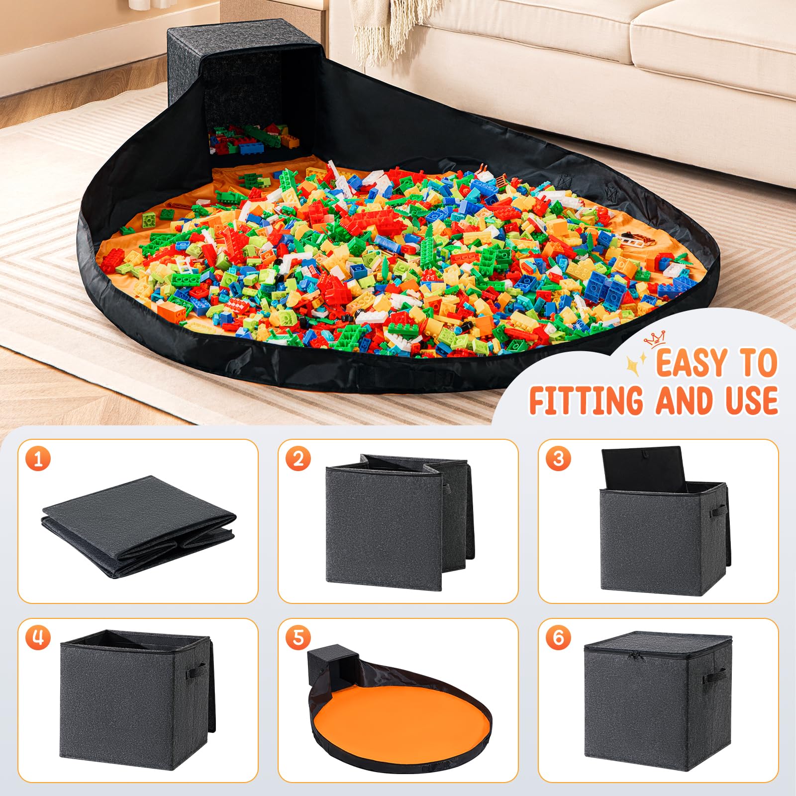 AINIYNM detachable play mat area for creative building and shared play sessions