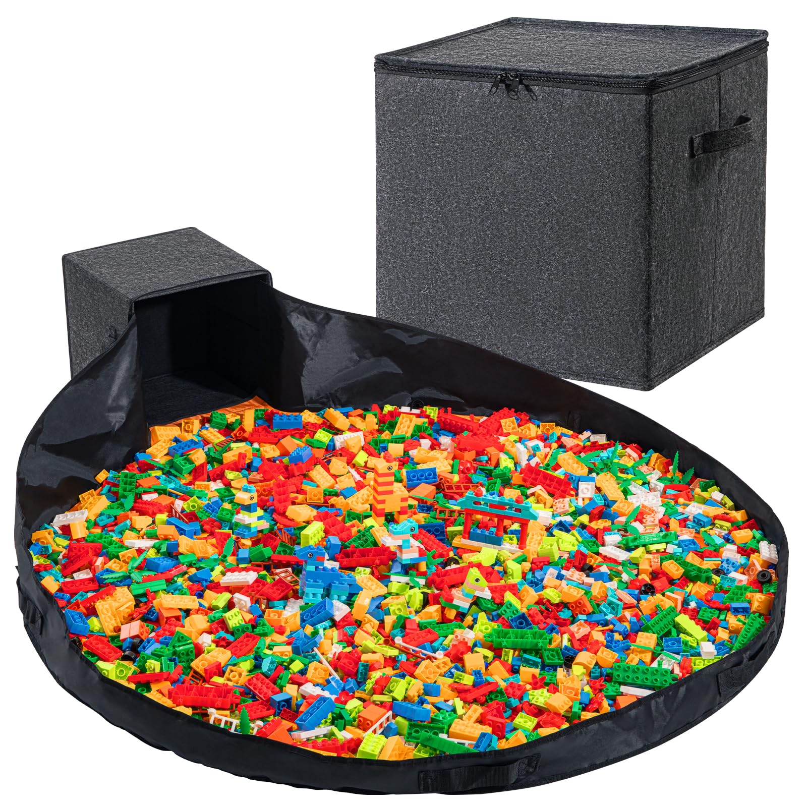 AINIYNM toy storage box 13inch with handles for organized play and quick cleanup